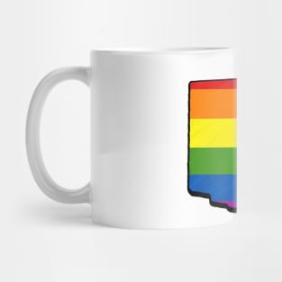 Rainbow Ohio Outline Mug